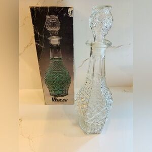 Vintage Anchor Hocking Wexford Crystal Glass  Decanter 32oz Bottle With Stopper